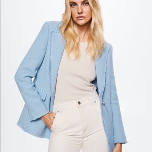 Mango Tweed Blazer, Blue, NWT